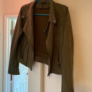 Green Suade moto jacket